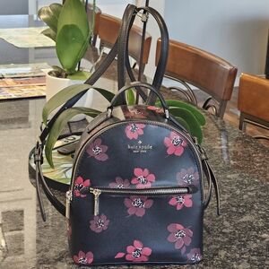 Kate Spade Perry Dancing Blooms Black Mini Backpack EUC - LIKE NEW